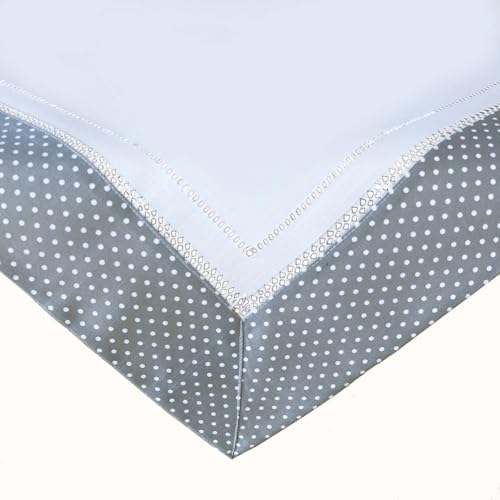 TEXPOT Tischdecken nappe 85x85 pois gris aspect lin