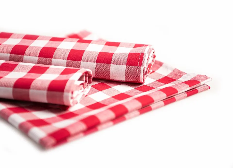 TEXPOT Platzsets set de table coton rouge blanc 33x45 lot 4