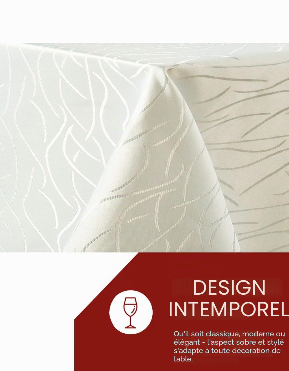 Texpot Gartentischdecken Nappe ovale 160x220 gris rayures