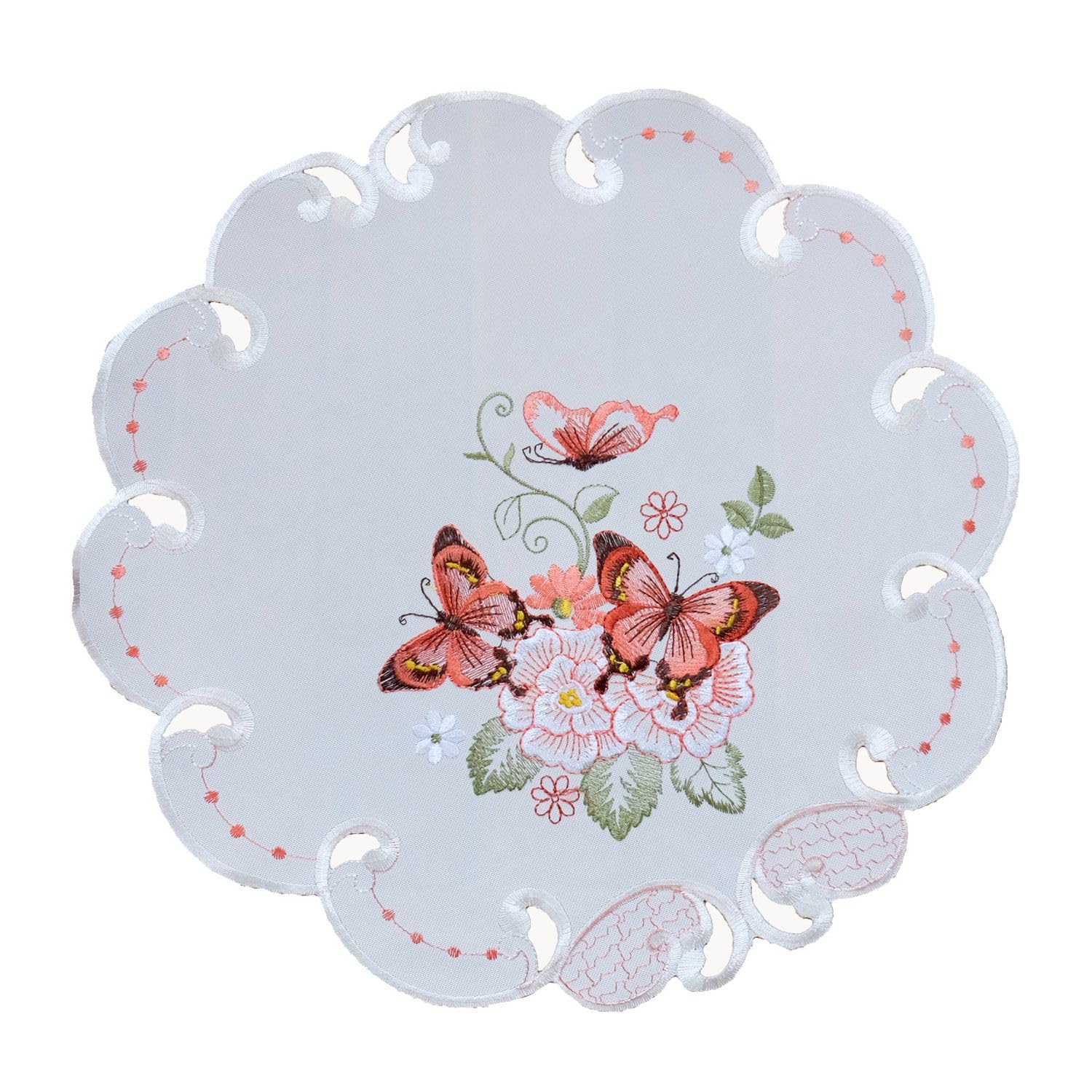 TEXPOT Tischdecken papillon nappe carrée 85x85 cm brodée
