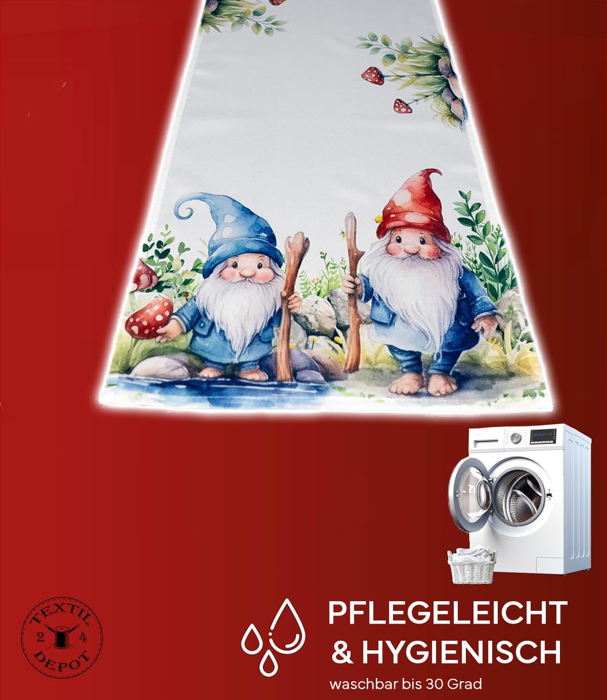 TEXPOT Tischläufer nain prairie nappe 40x110 cm blanc