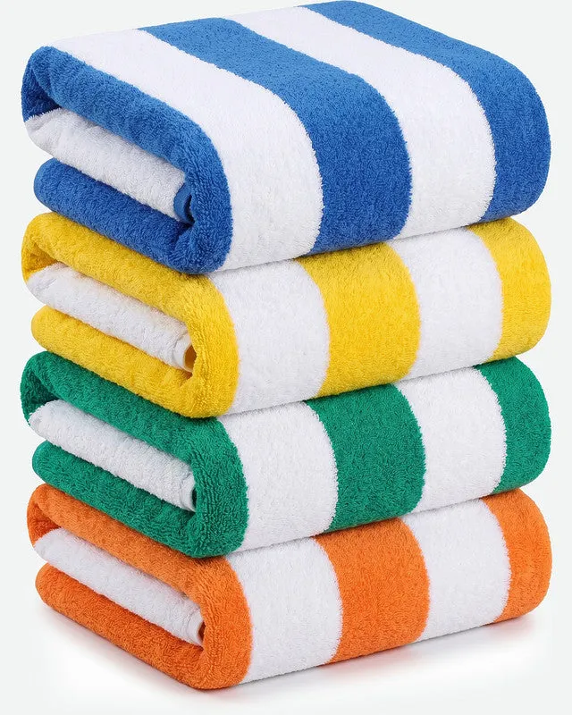 Utopia Bedding Towels Cabana serviette plage coton lot 4