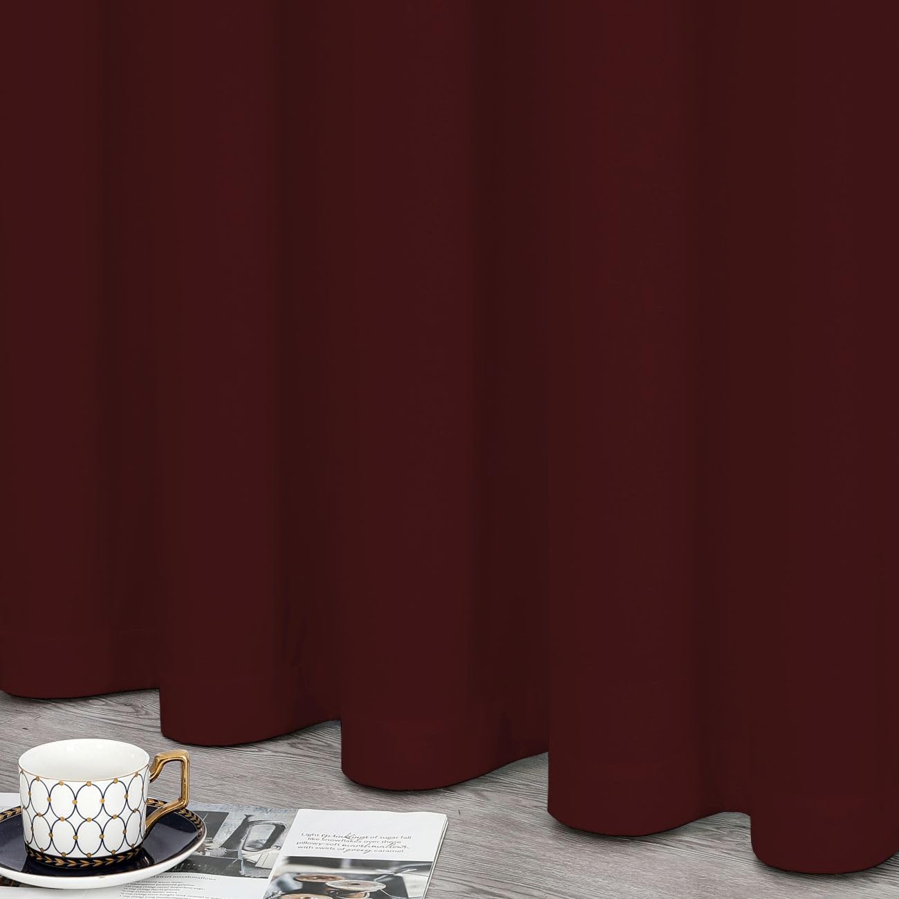 TEXPOT Vorhänge Rideau velours bordeaux 140x245 cm opaque