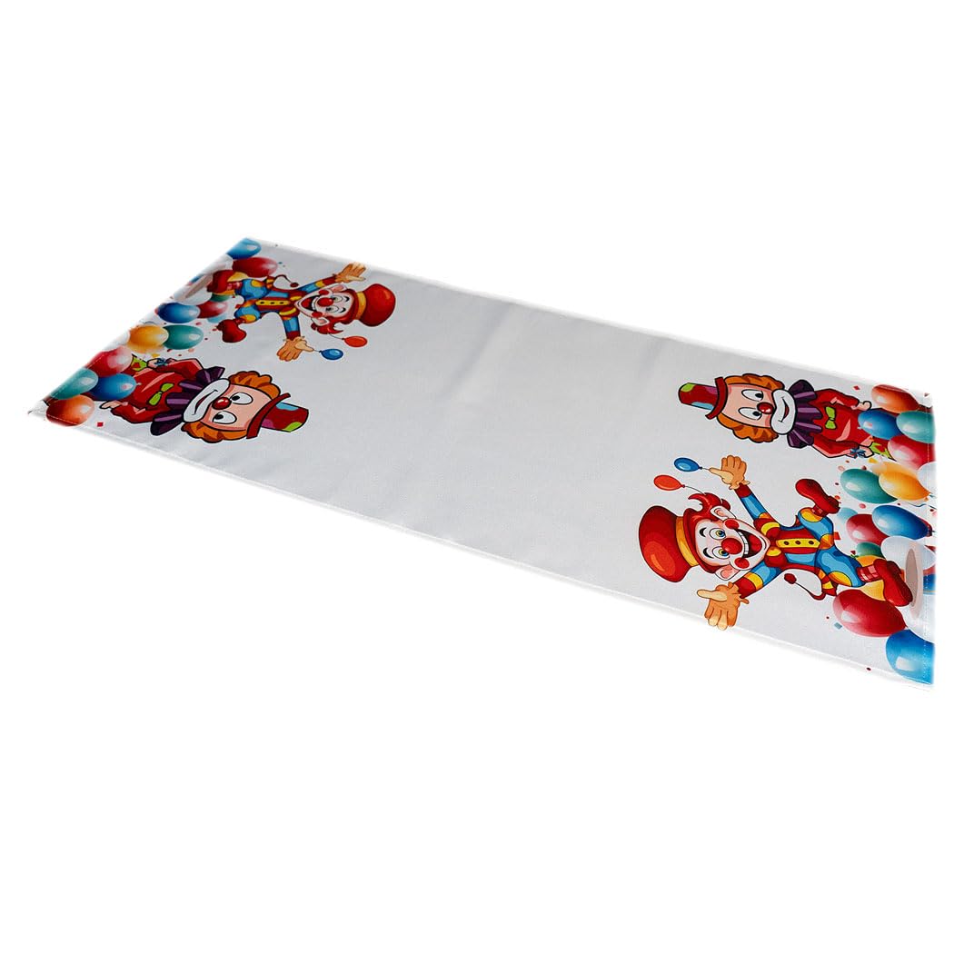 TEXPOT Tischdecken nappe clowns blanc 85x85 polyester