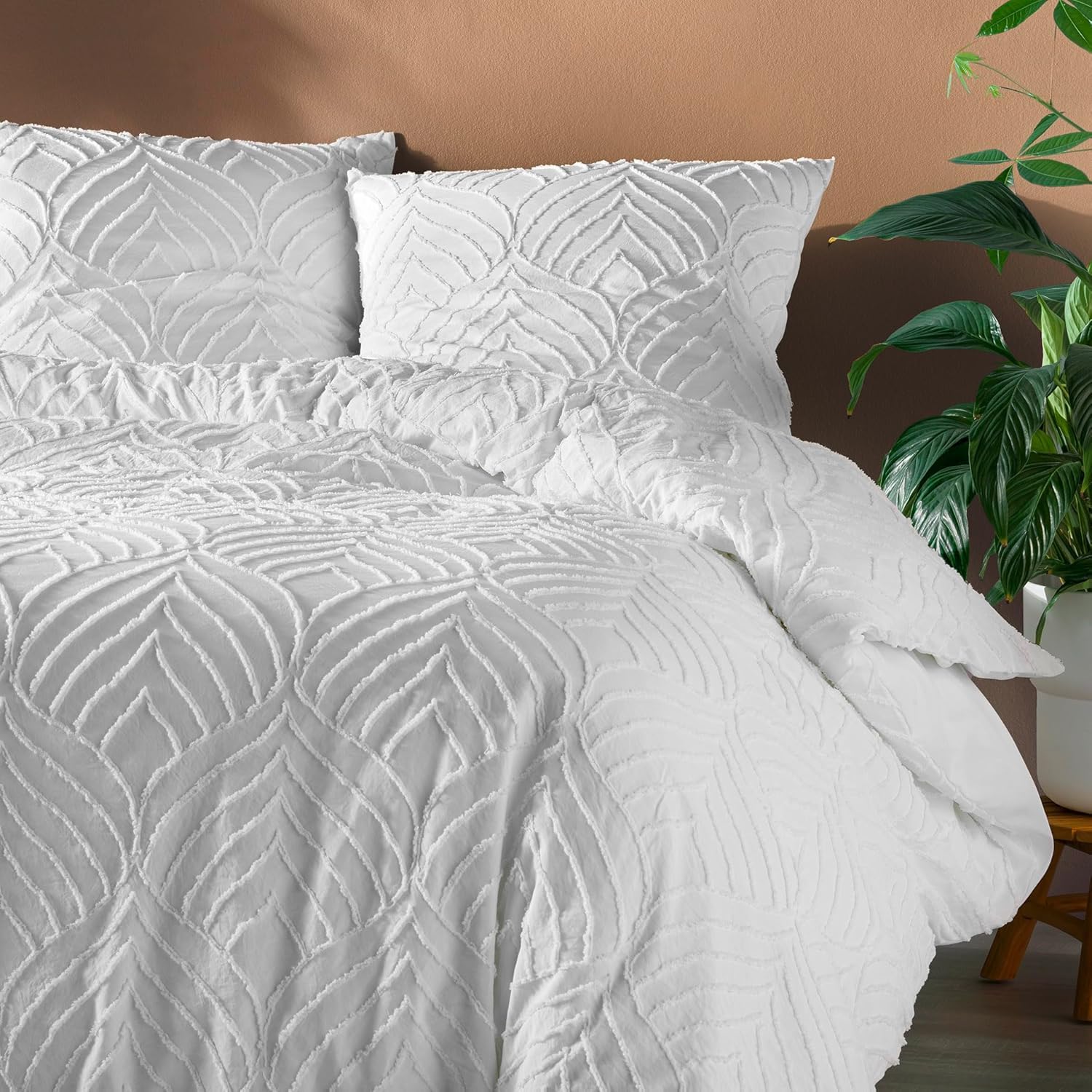 PROMO LINGE Heltie parure de lit blanc 240x220 microfibre 3 pièces