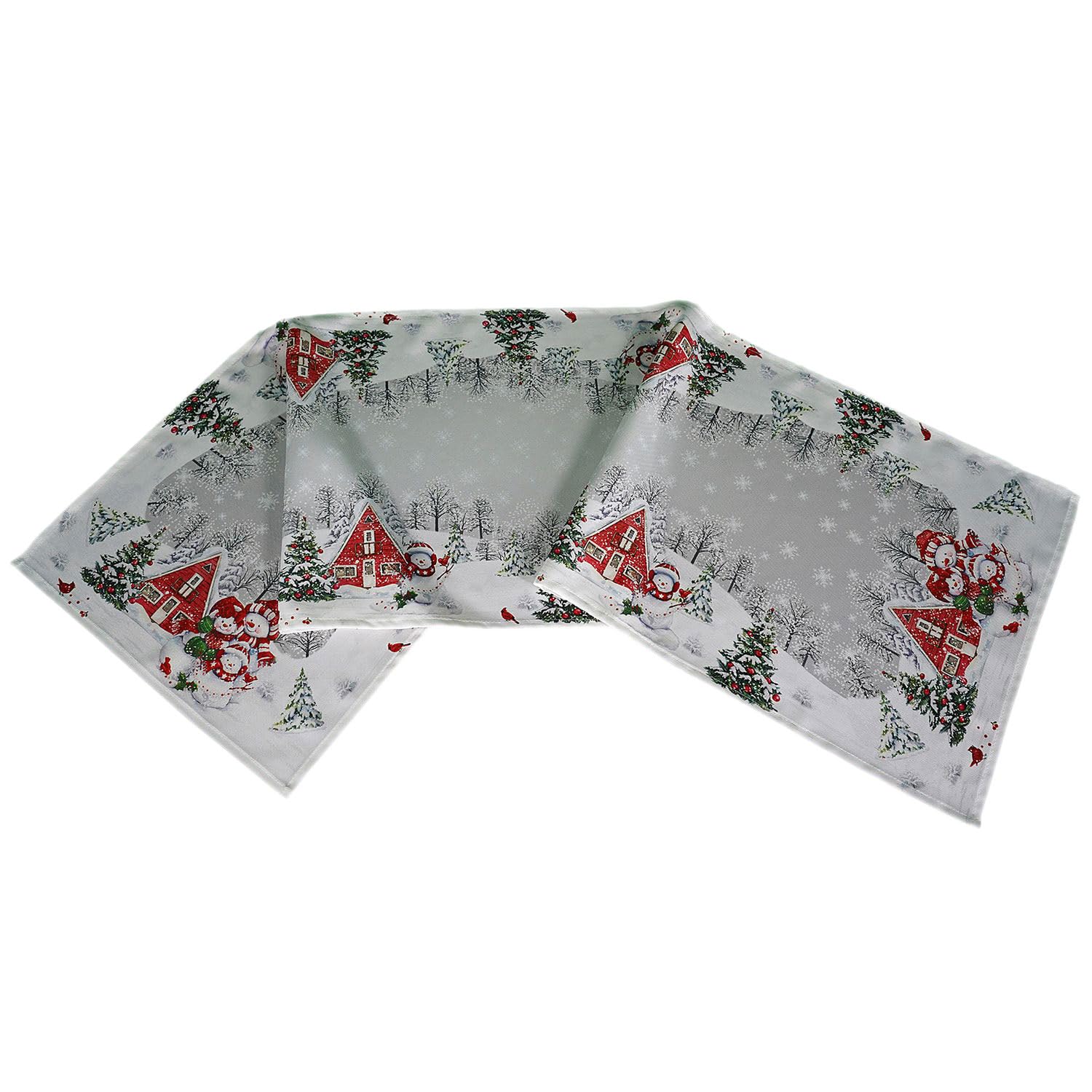 TEXPOT Tischdecken nappe carrée 85x85cm bonhomme neige Noël