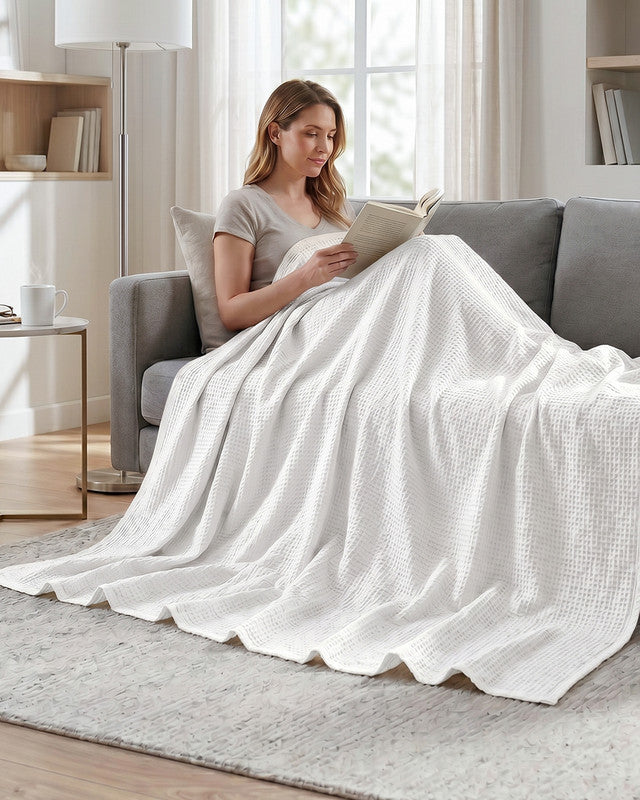 Utopia Bedding Blankets couverture gaufrée Queen kaki