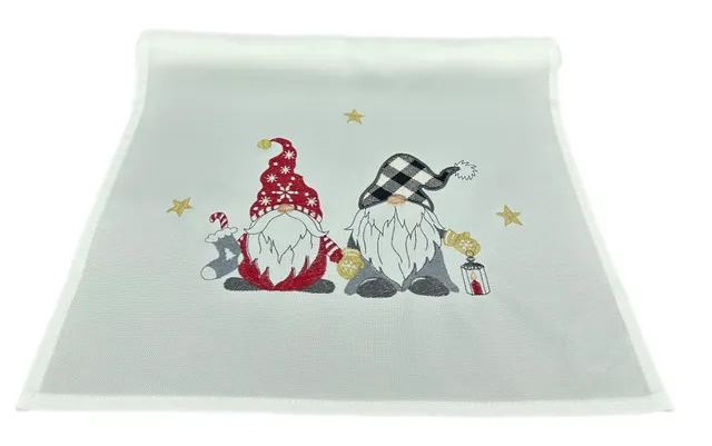 Texpot Tischläufer chemin de table Noël lutin écru 40 x 140 cm