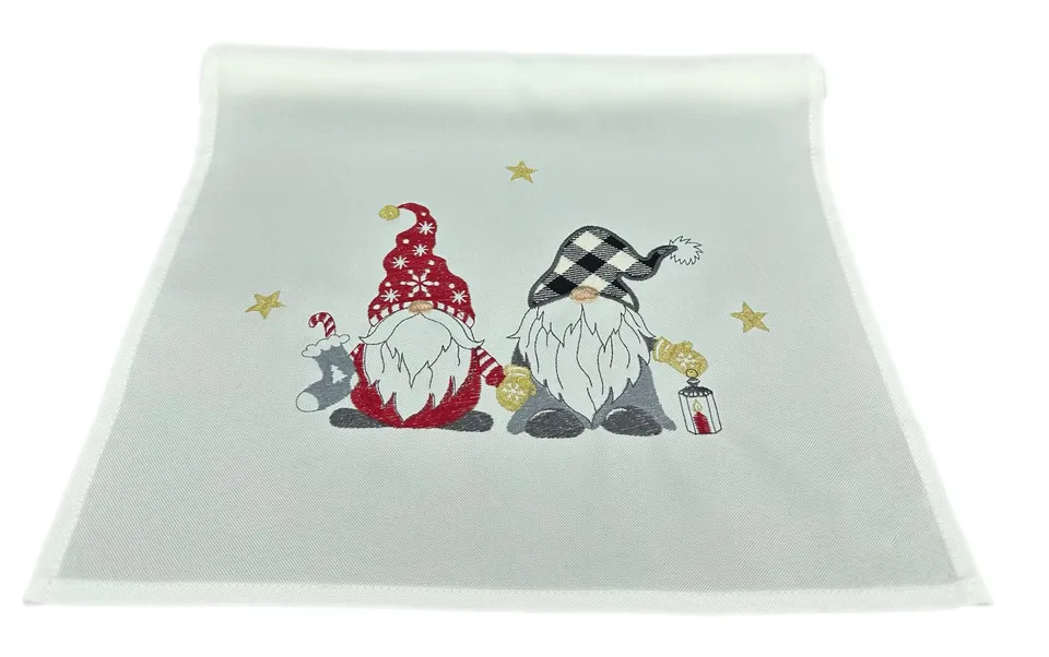 Texpot Tischläufer chemin de table Noël lutin écru 40 x 140 cm