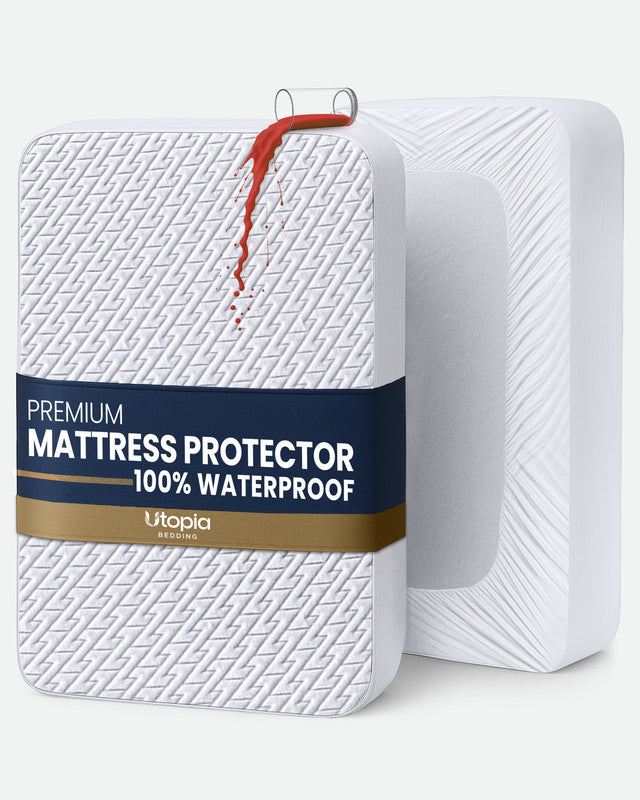 Utopia Bedding Protège Matelas Blanc Queen Imperméable