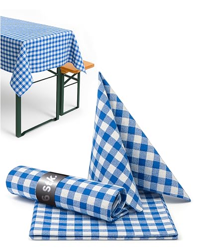 TEXPOT Servietten lot 6 serviettes 50x50 bleu coton