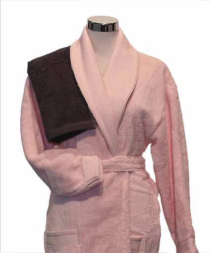 Lingorama Linge de bain peignoir éponge rose poudre coton