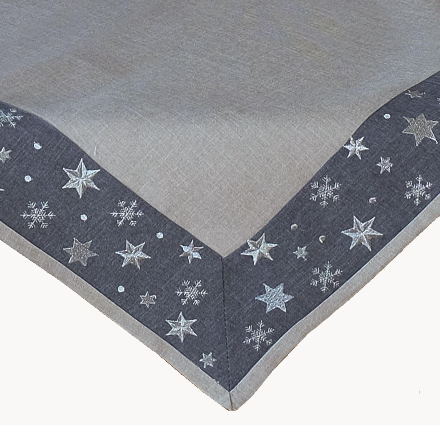 TEXPOT Tischdecken nappe 85x85 cm rouge beige étoiles