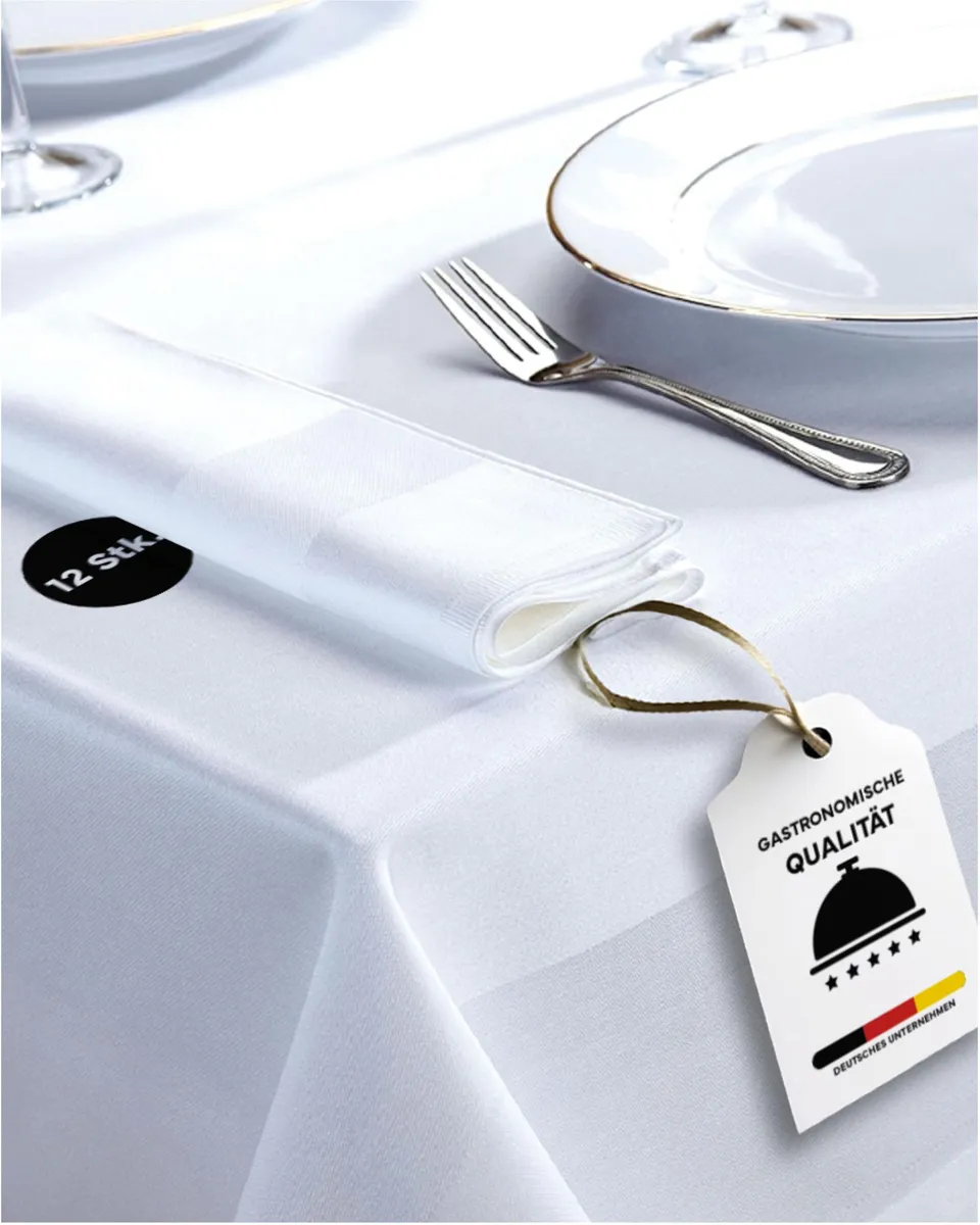 TEXPOT Servietten serviette damassée blanche 40x40 12 pcs