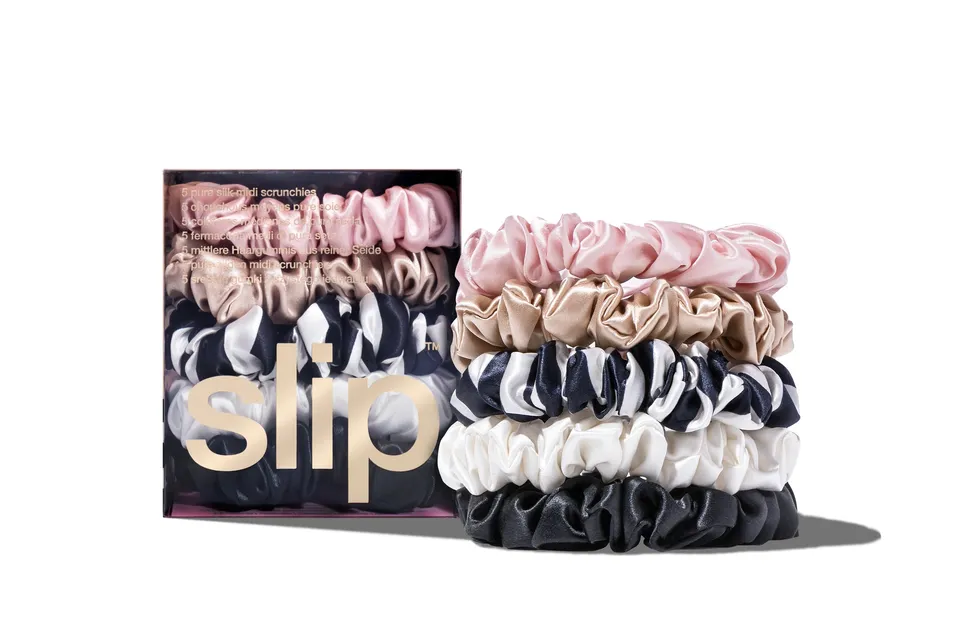 Slip Midi Scrunchies chouchou soie multi 5 pièces