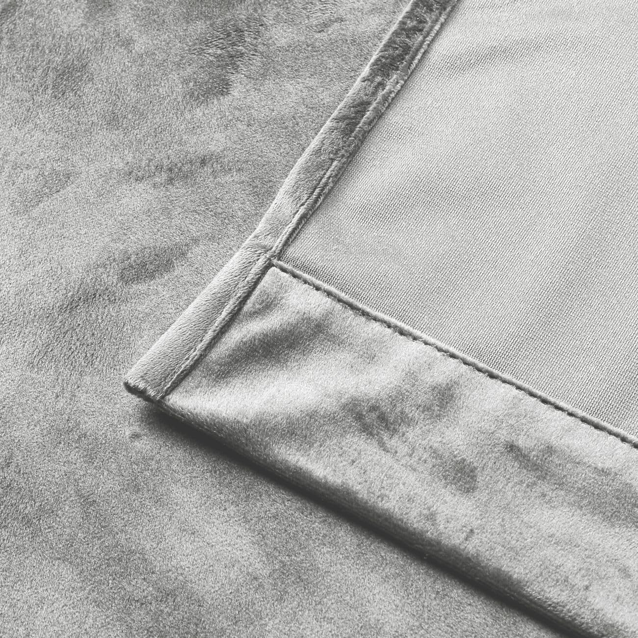 Texpot Vorhänge Rideau velours 140x245 gris clair œillets