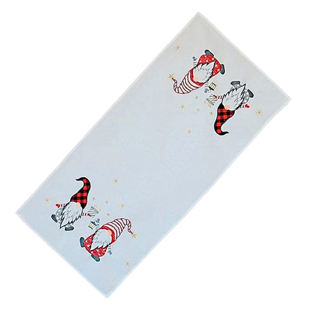 Texpot Tischläufer 85x85 cm Chemin de Table Blanc Lutin Noël