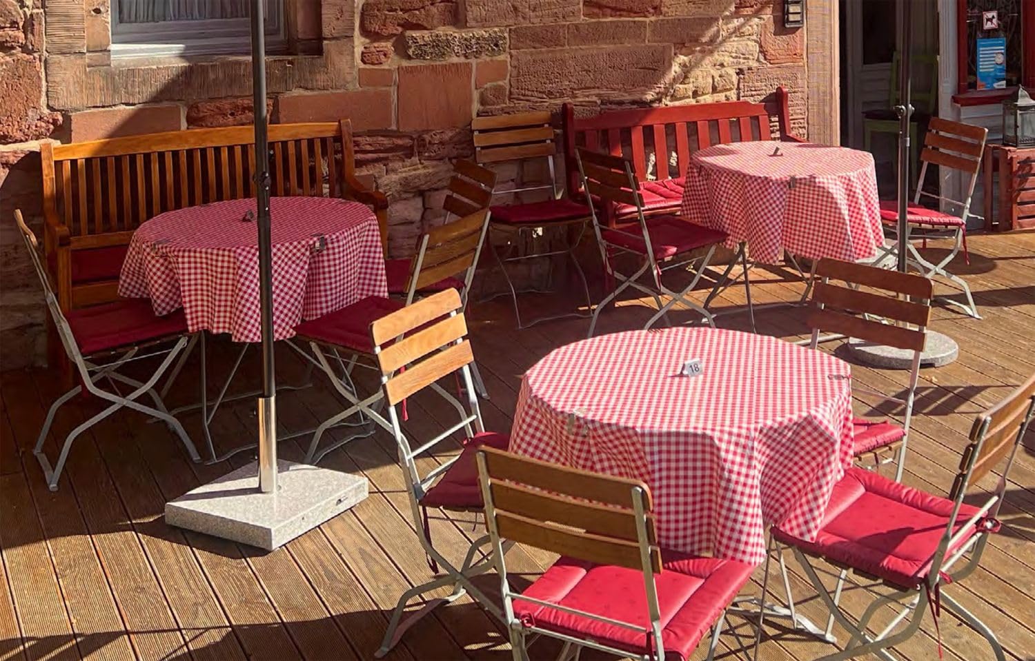 Texpot Gartentischdecken nappe 80x80 cm carreaux rouges cirée