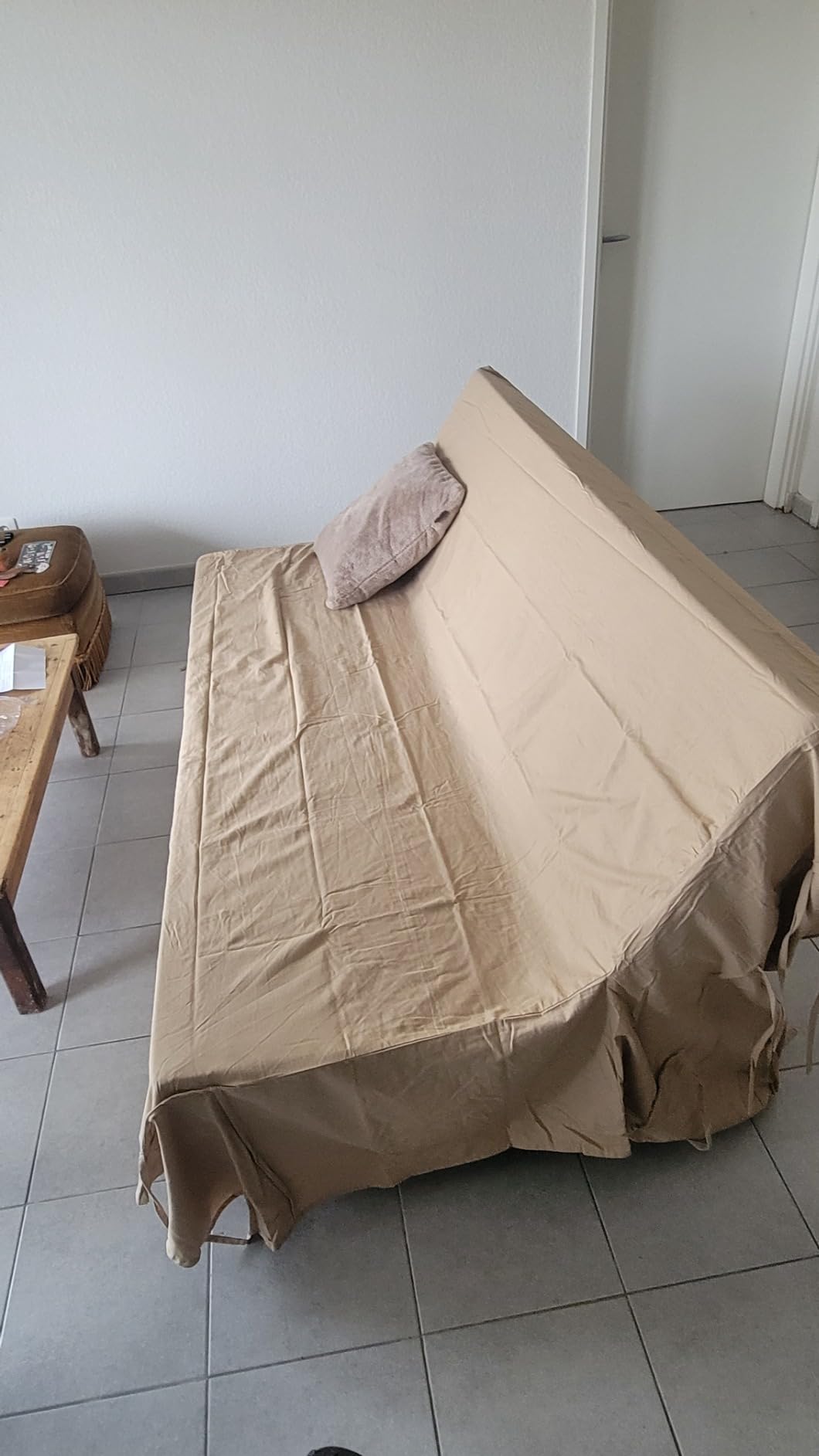 PROMO LINGE Housse Clic Clac 140x200cm Coton Anthracite