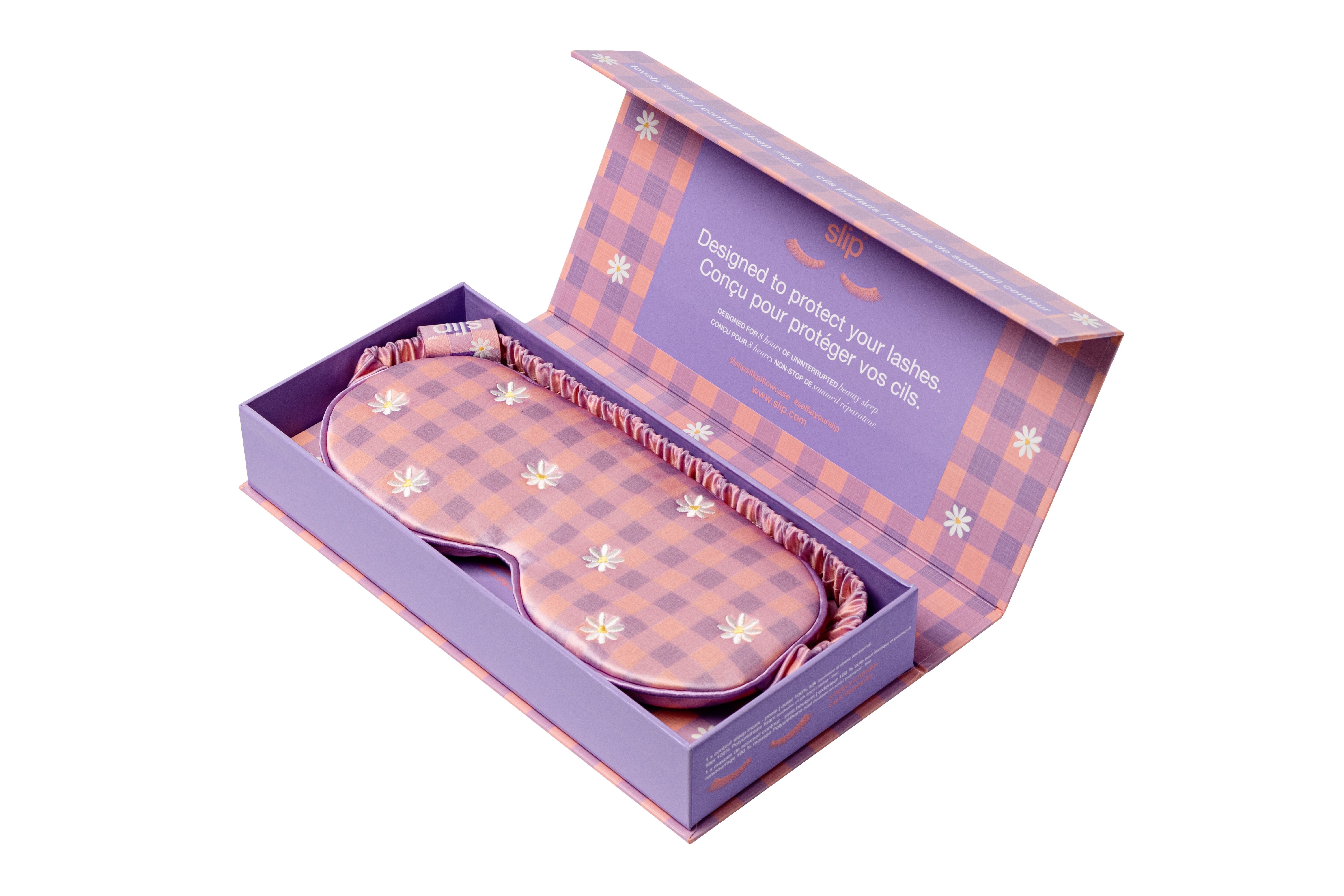 Slip Contour Sleep Mask masque nuit Posie soie brodé