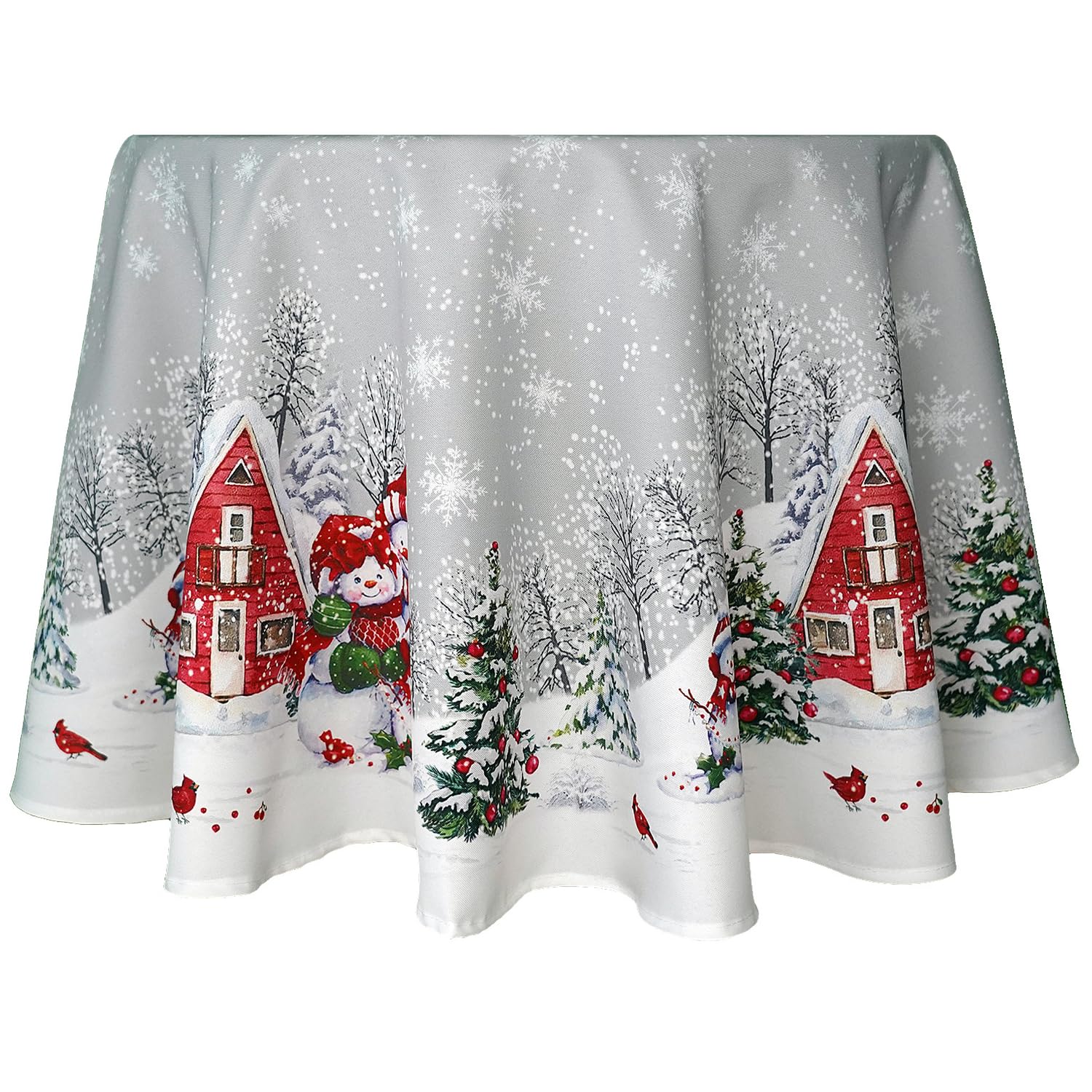 TEXPOT Tischdecken nappe carrée 85x85cm bonhomme neige Noël