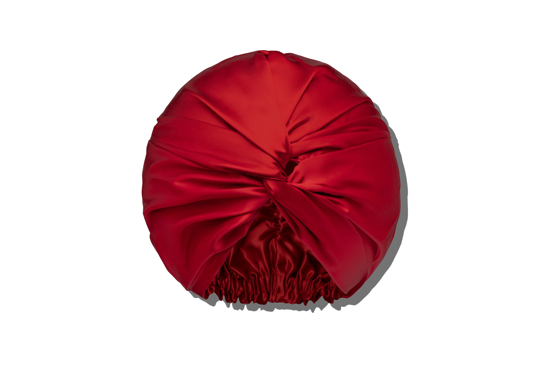 Slip Turban bonnet soie Scarlet rouge doublé