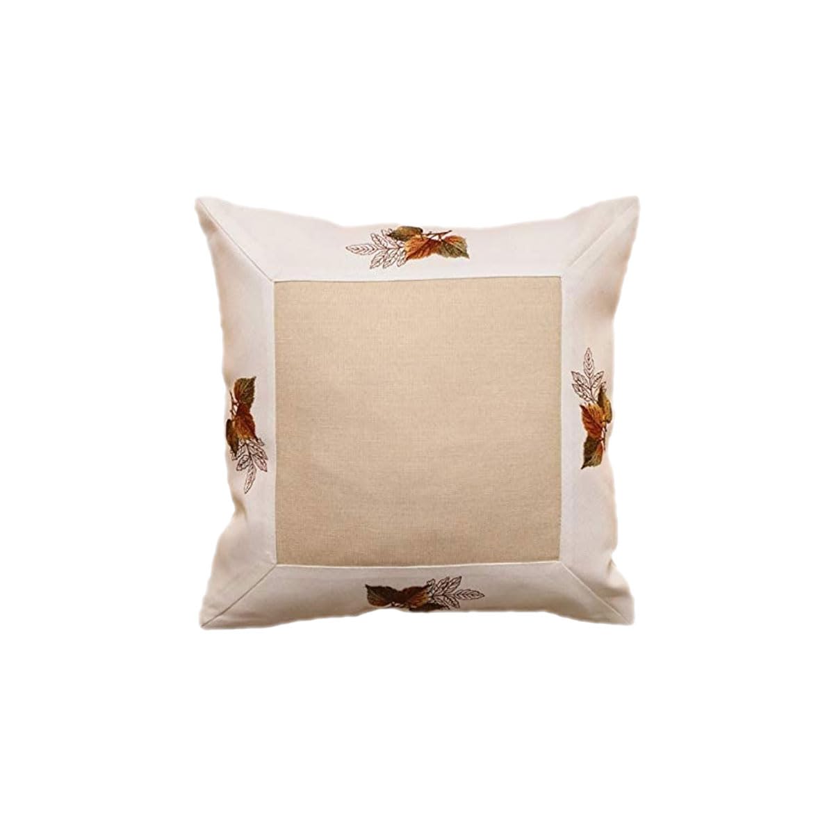 TEXPOT Feuilles 40x40 housse de coussin brodée automne