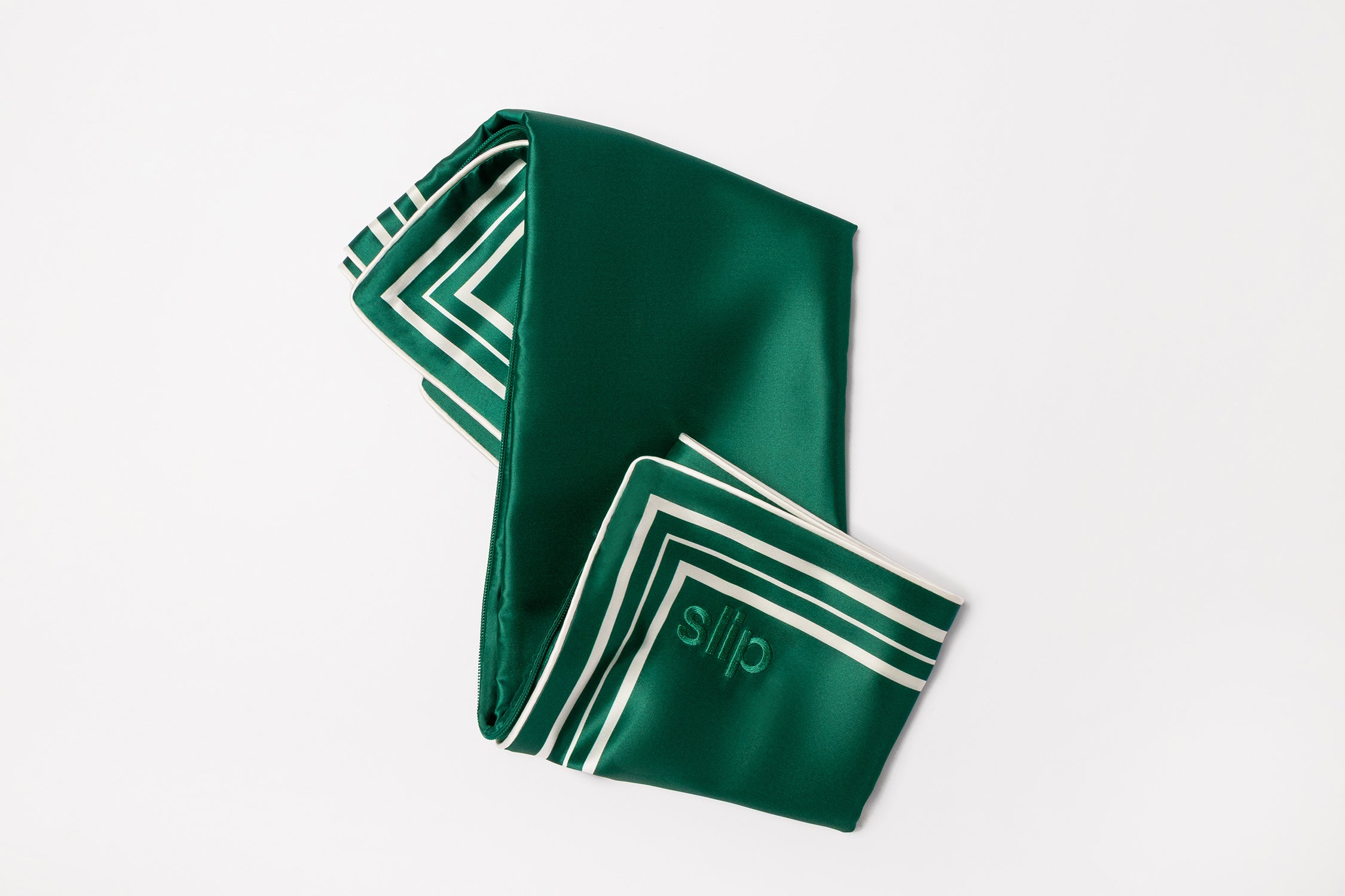 Slip Queen Zippered Pillowcase taie d'oreiller green soie 51x76