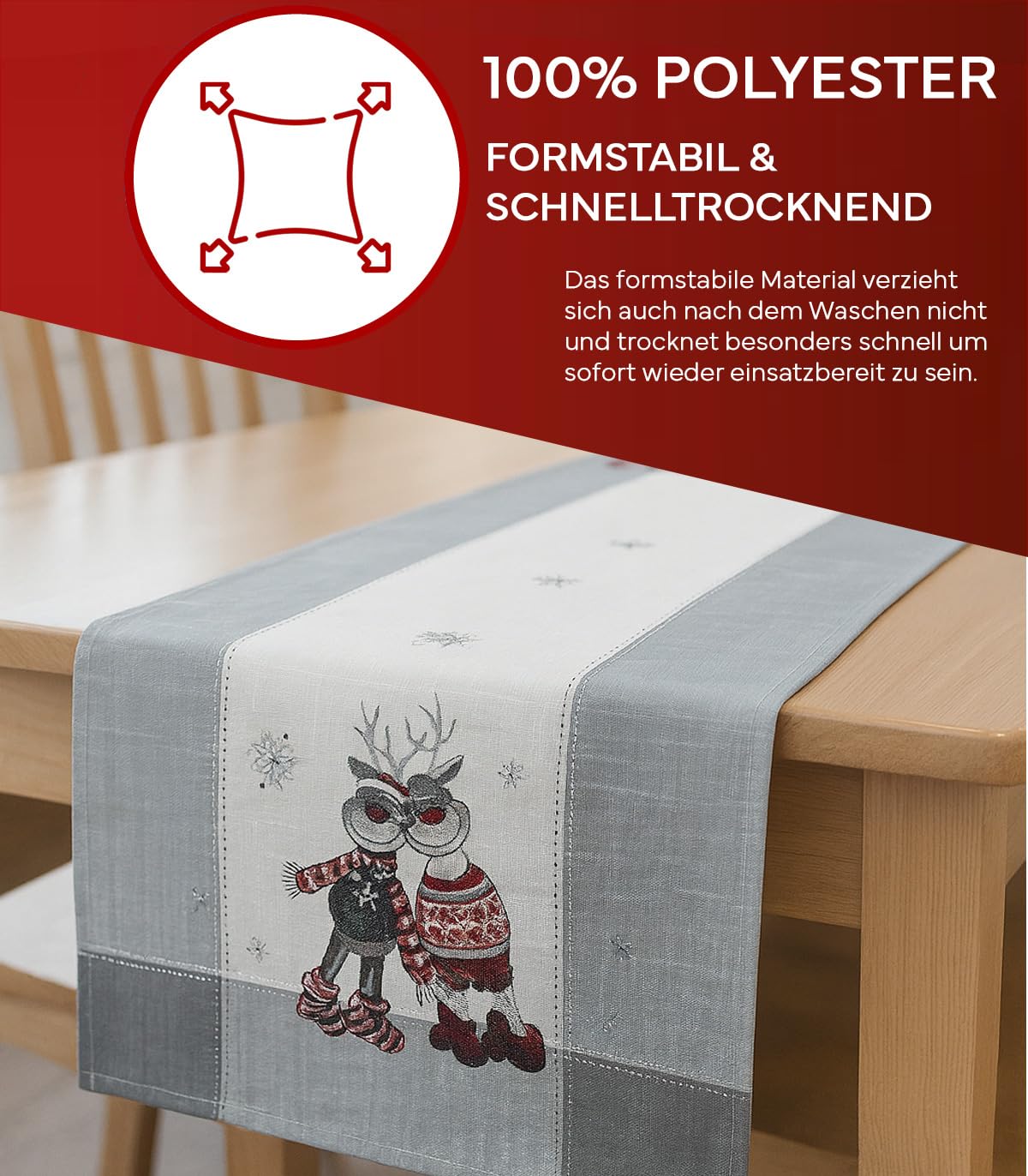TEXPOT Tischläufer élan chemin de table 90x40 cm Noël