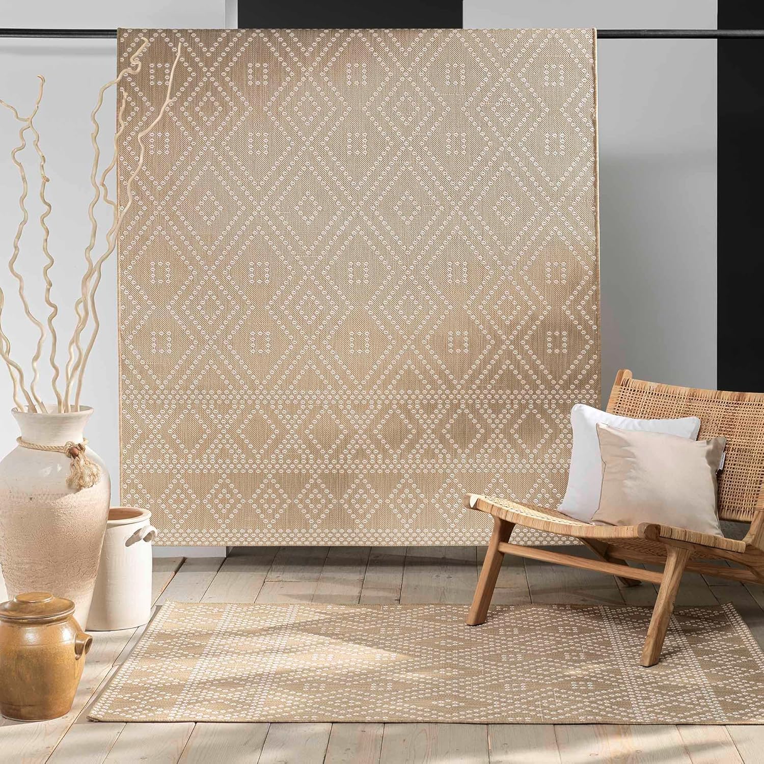Promo Linge Tania Tapis Rectangle 120x170 cm Tissé Plat