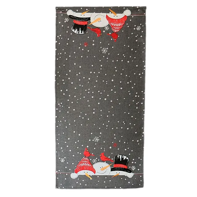 TEXPOT Bonhomme Neige 40x85 chemin de table gris Noël