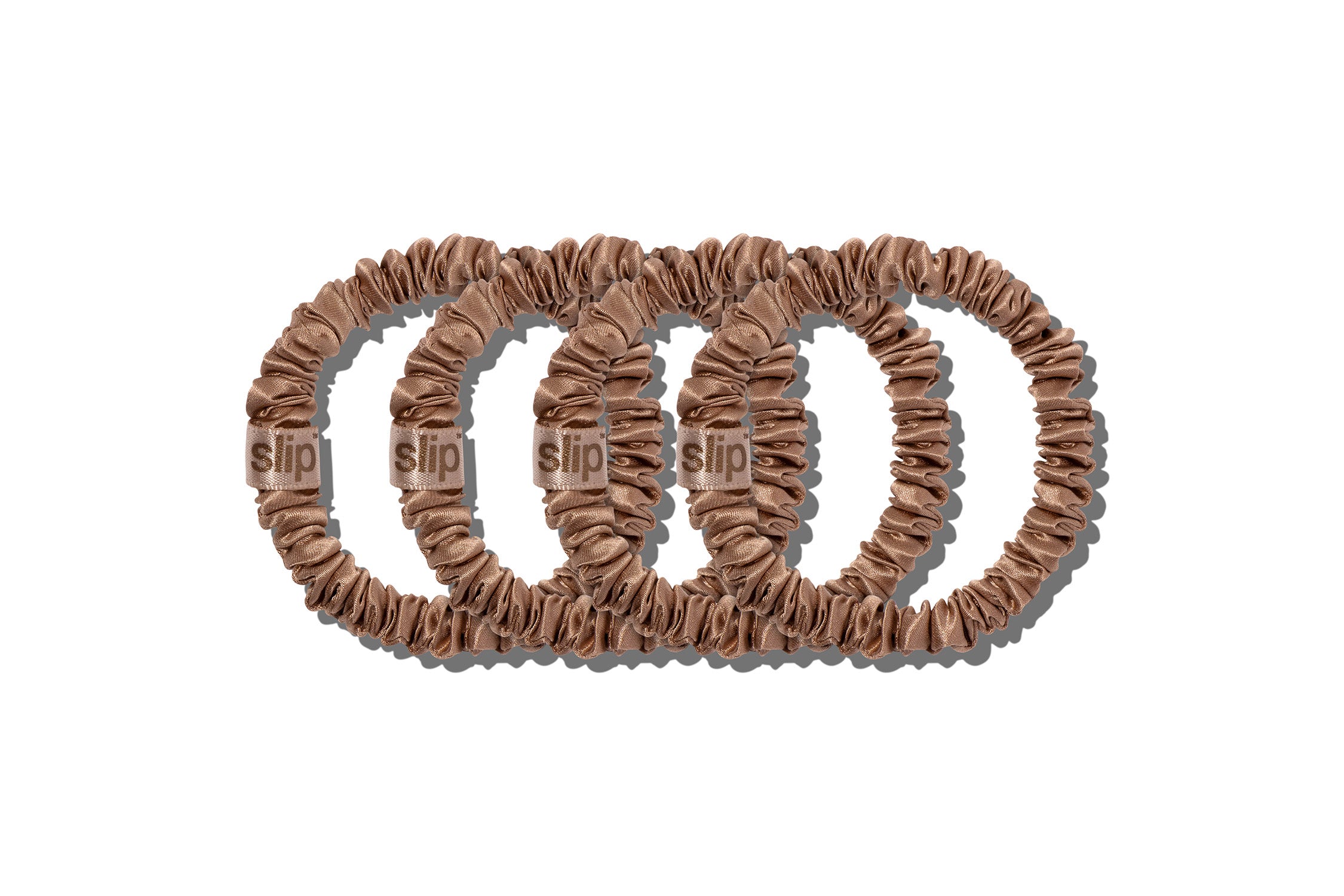 Slip Skinny Scrunchies Light Brown chouchou soie lot 4
