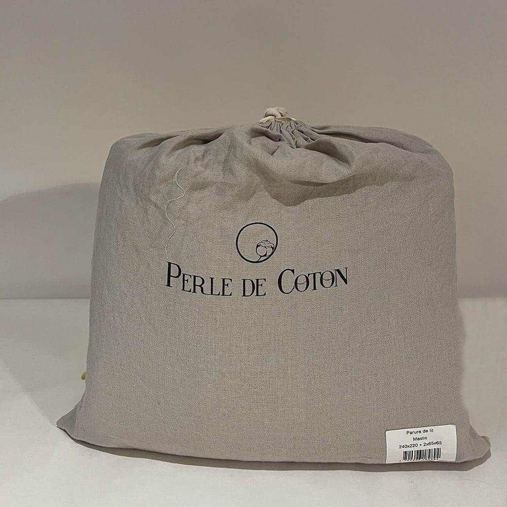 Lingorama Linge de lit Parure 240x220 housse de couette lin blanc
