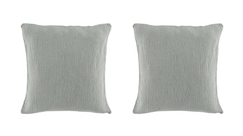 Promo Linge Coussins Angelia 40x40 gaze coton anthracite lot 2