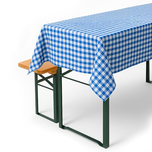 TEXPOT Tischdecken nappe à carreaux 110x260 bleu blanc coton