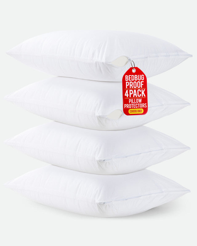 Utopia Bedding Pillows Protège Oreiller Blanc Queen Lot 4