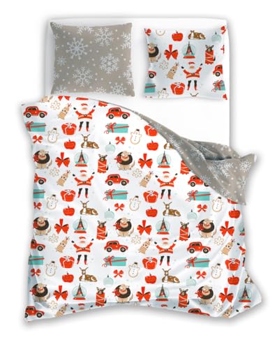 TEXPOT Bettwäsche parure de lit 140x200 cm microfibre Noël