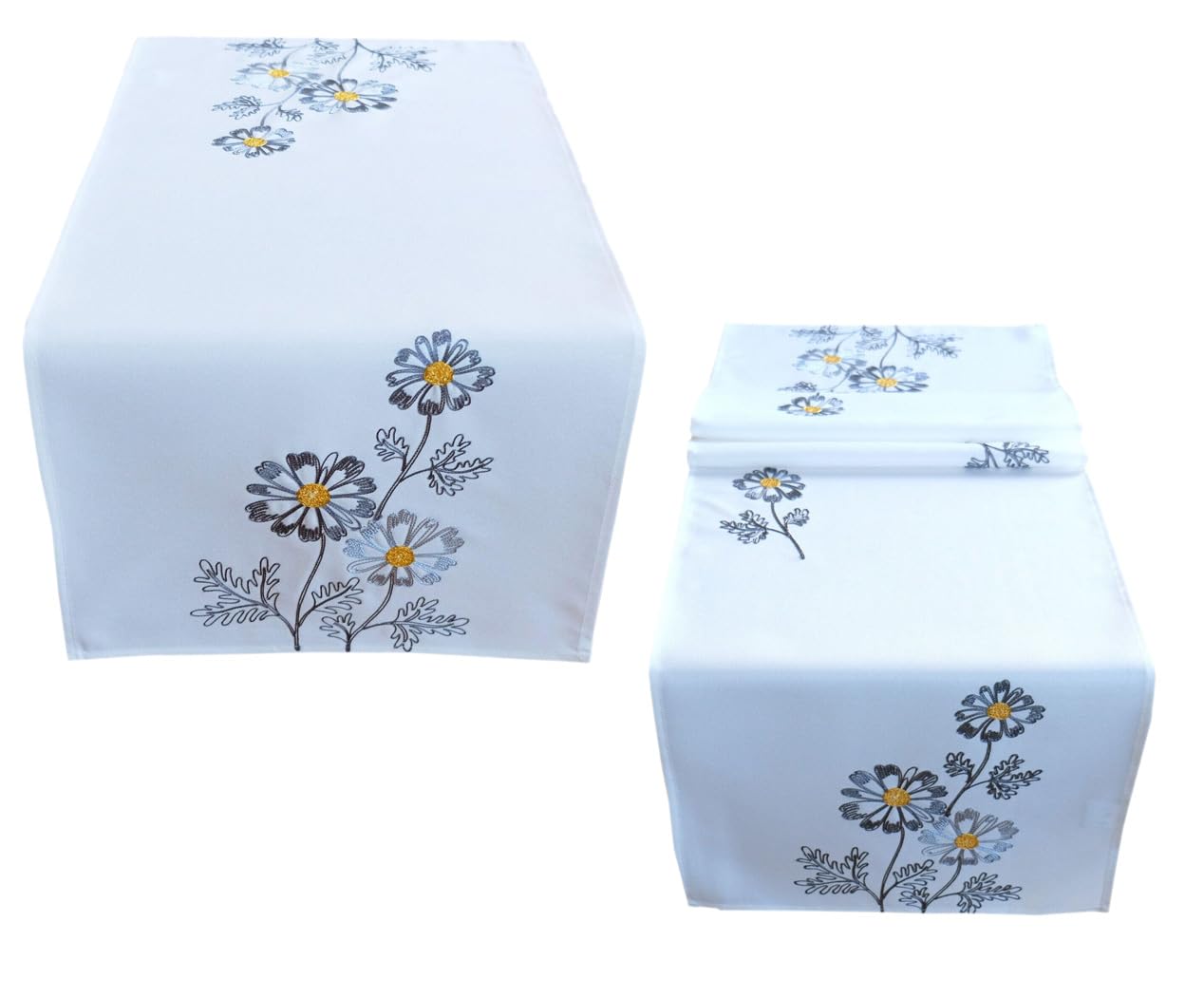 Texpot Tischläufer chemin brodé lapin écru 40x140 cm