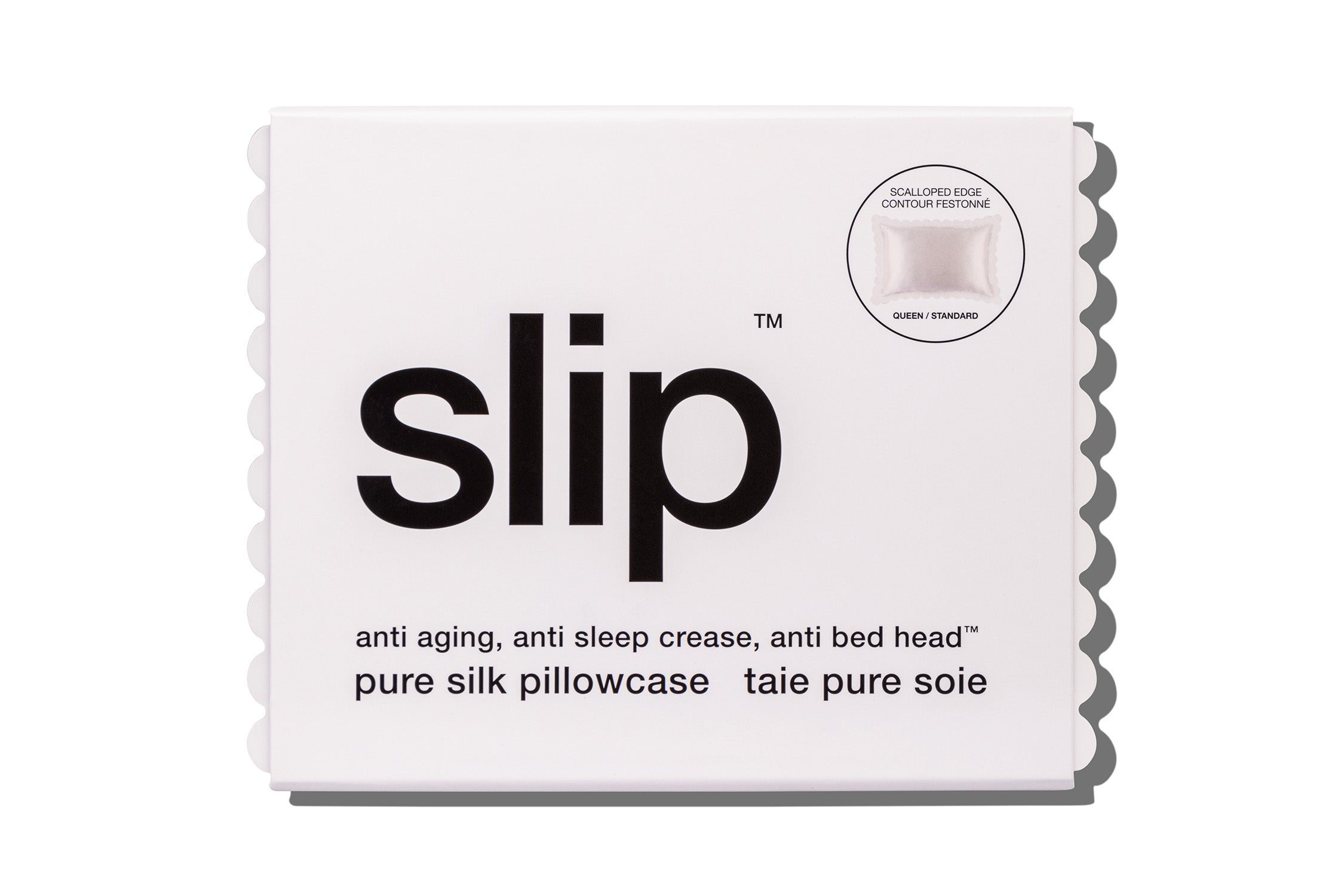 Slip Queen Zippered Taie d'oreiller Blanche 51x76cm Soie