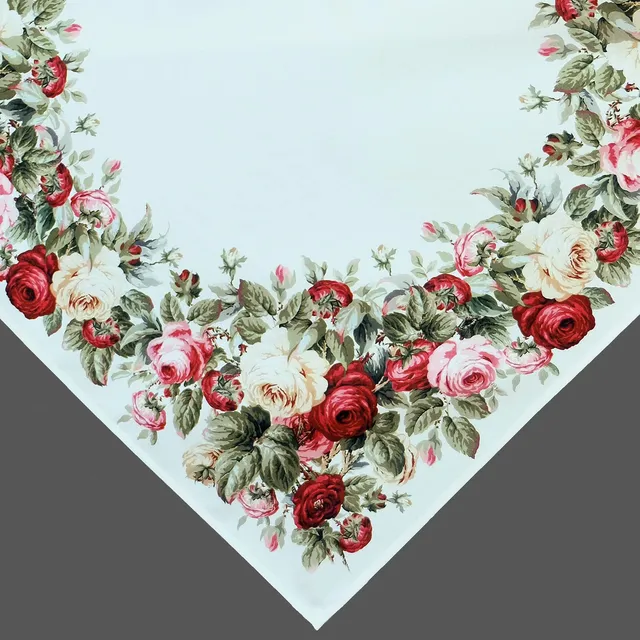 TEXPOT Tischdecken nappe roses 85x85 polyester fleurie