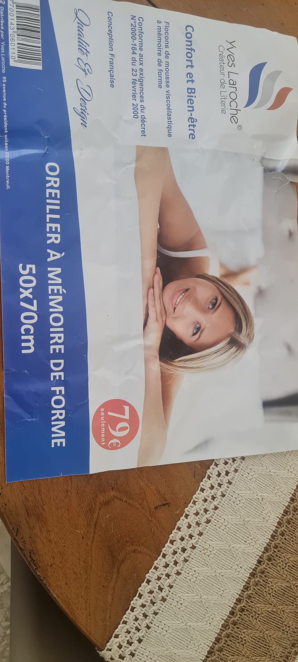 Promo Linge Oreillers mémoire forme 50x70 lot 2 cervicales