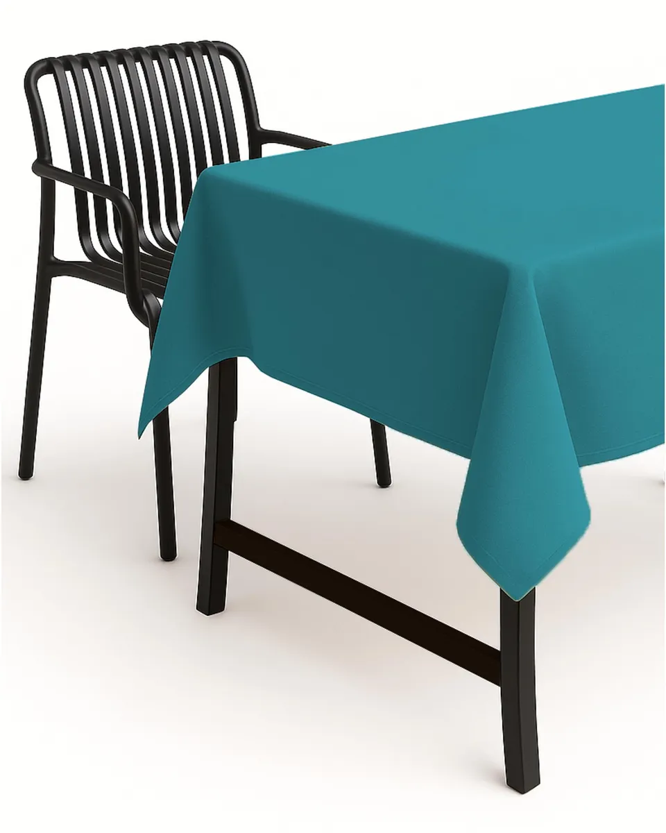 TEXPOT Gartentischdecken nappe 135x180 cm bleu pétrole antitache
