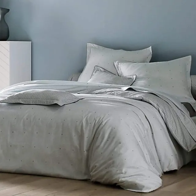 Lingorama Linge de lit Housse 140x200 satin coton gris