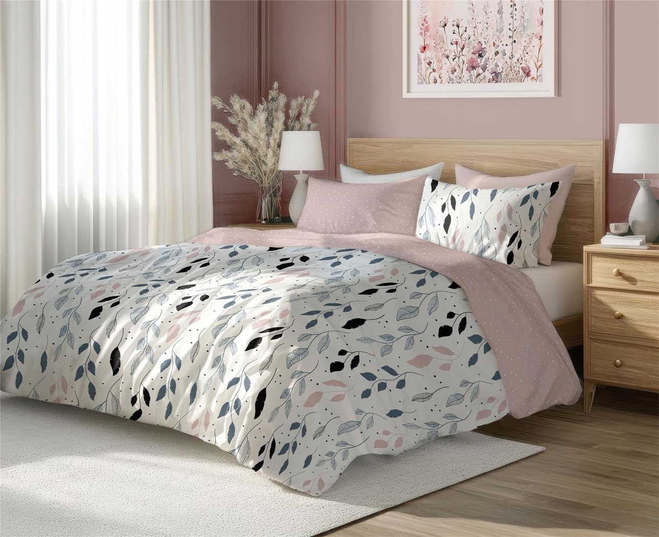 TEXPOT Bettwäsche housse de couette coton fleurs 140x200