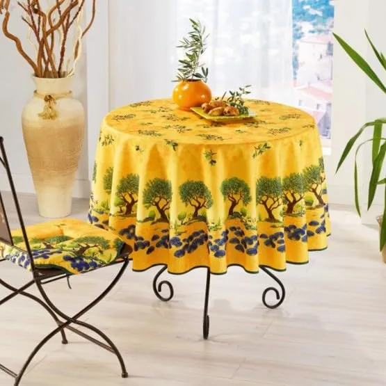 PROMO LINGE Nappes nappe rectangle jaune 180 olivier