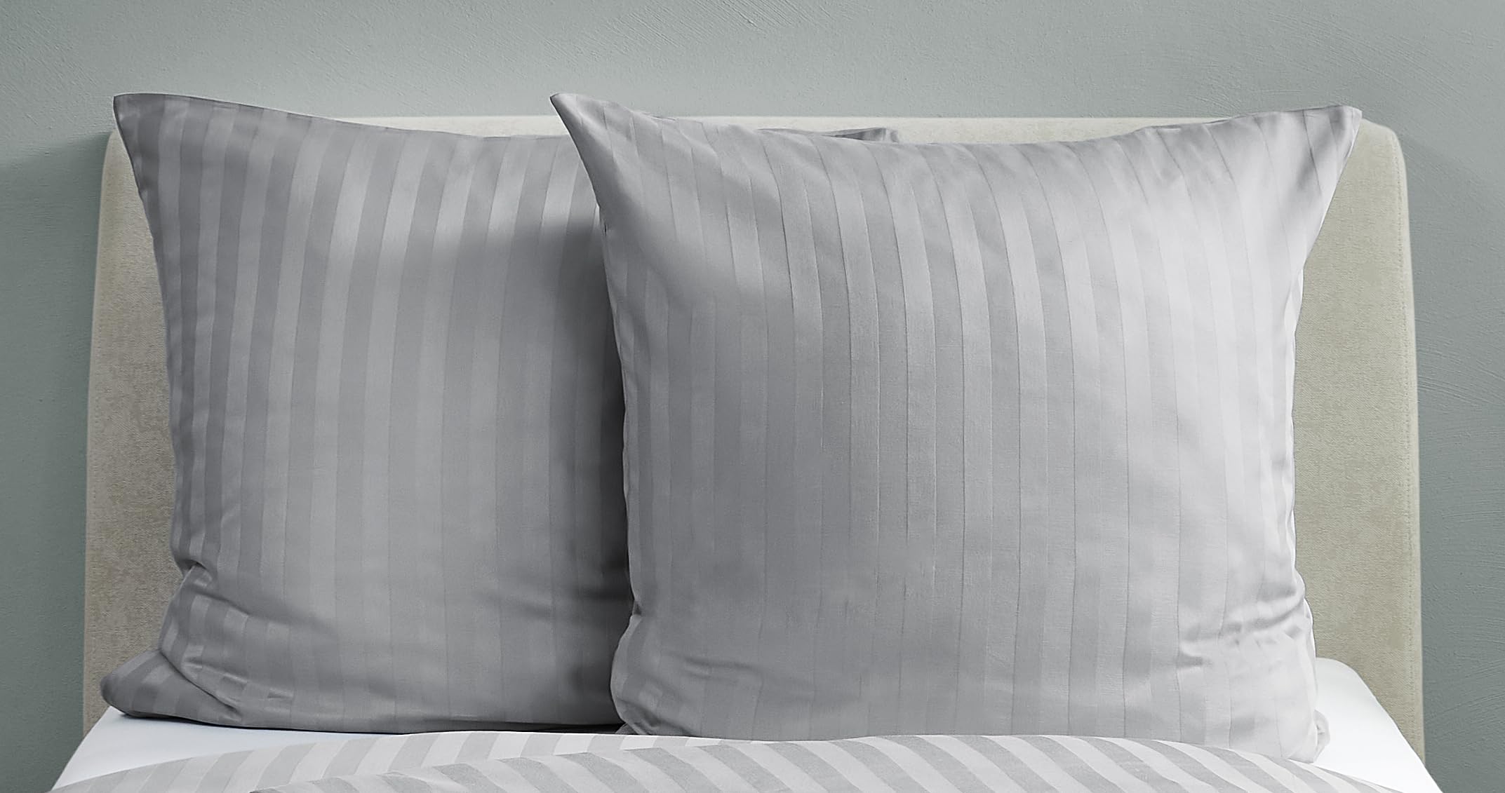 Texpot Bettwäsche parure de lit 135x200 cm rayures grise coton