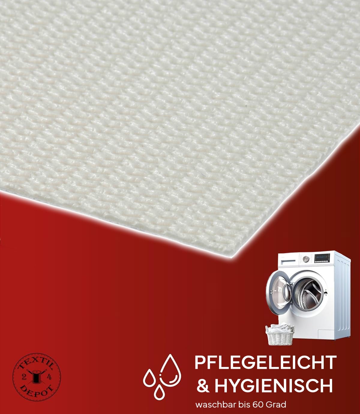 Texpot Meterware 85x550 cm Sous-Nappe Blanc Antidérapant PVC