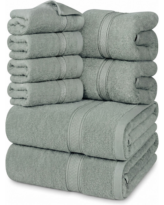 Utopia Bedding Towels Set Serviettes Coton Gris Lot 8