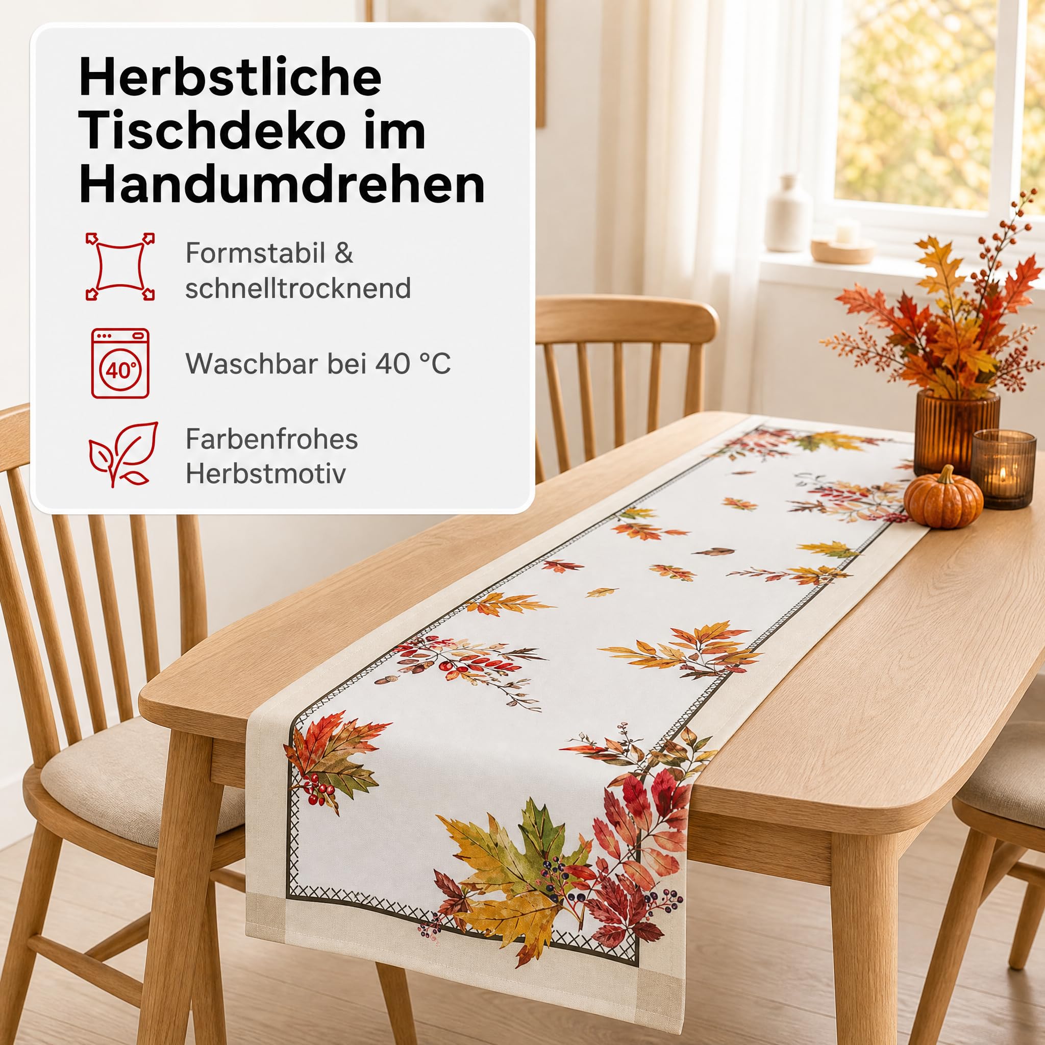 TEXPOT Tischläufer chemin table automne 40x140