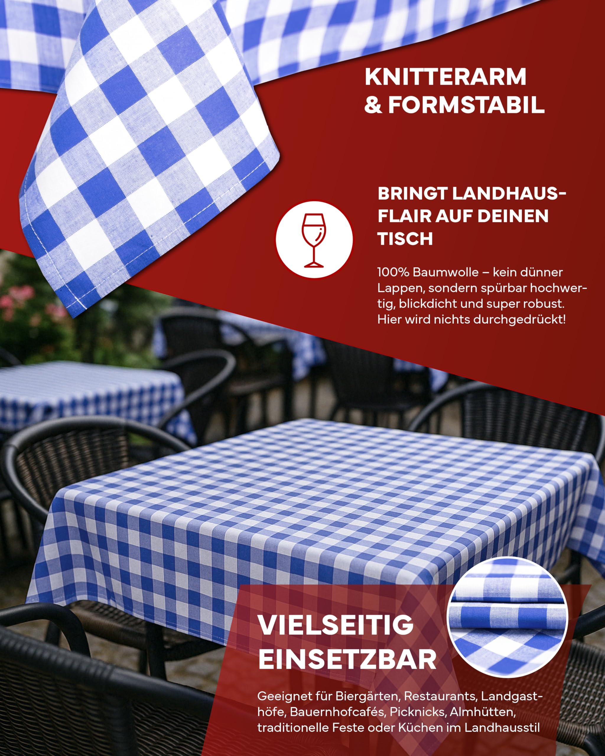 TEXPOT Servietten Serviette 30x30 cm bleu blanc coton